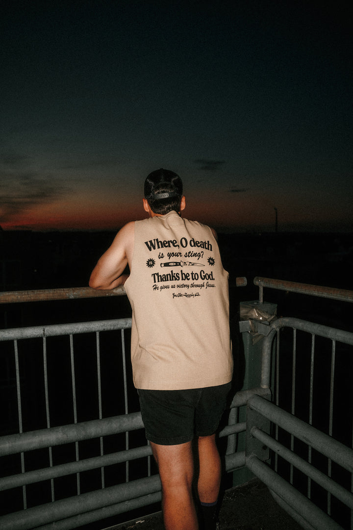WHERE, O DEATH IS YOUR STING Oversized Tank Top