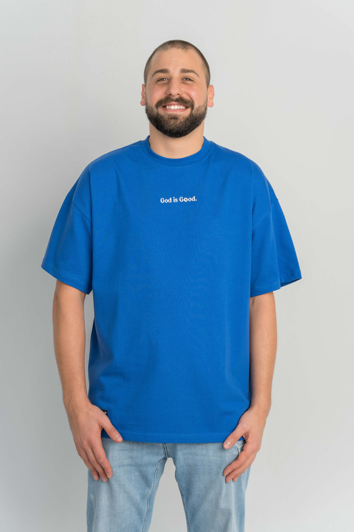 GOD IS GOOD Oversized T-Shirt Cobalt Blue
