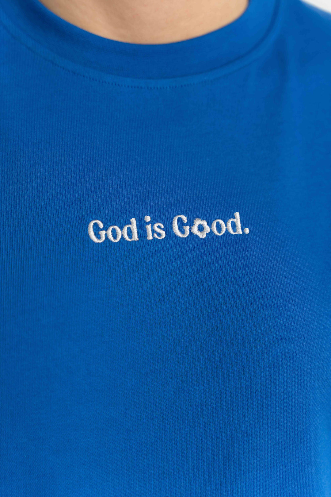 GOD IS GOOD Oversized T-Shirt Cobalt Blue
