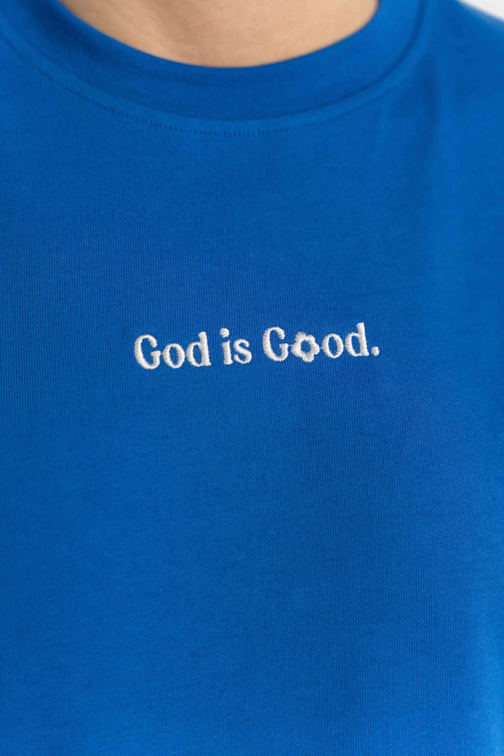 GOD IS GOOD Oversized T-Shirt Cobalt Blue