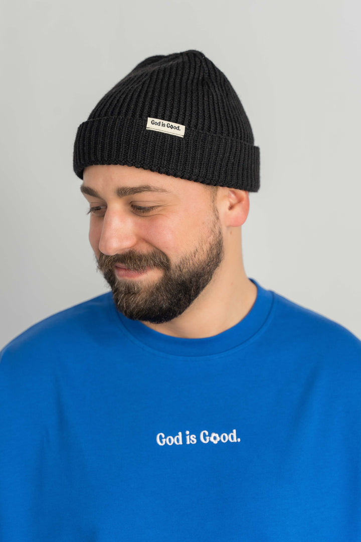 GOD IS GOOD Beanie Schwarz