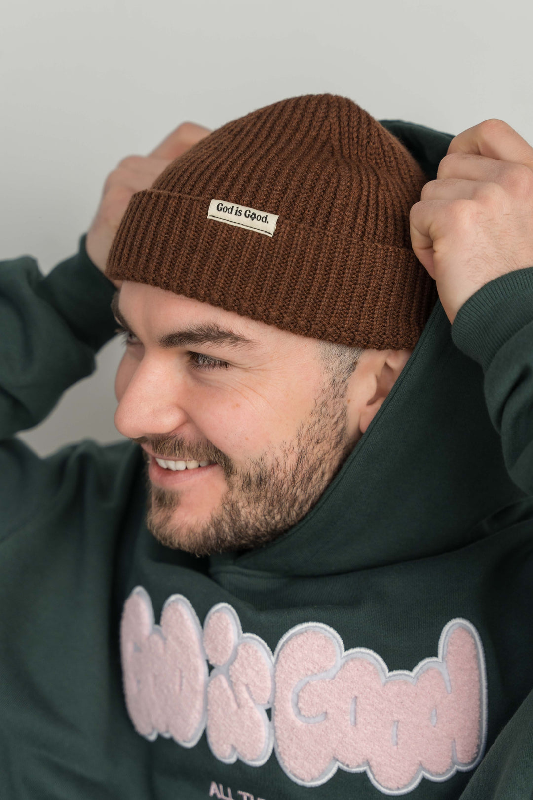 GOD IS GOOD Beanie Braun