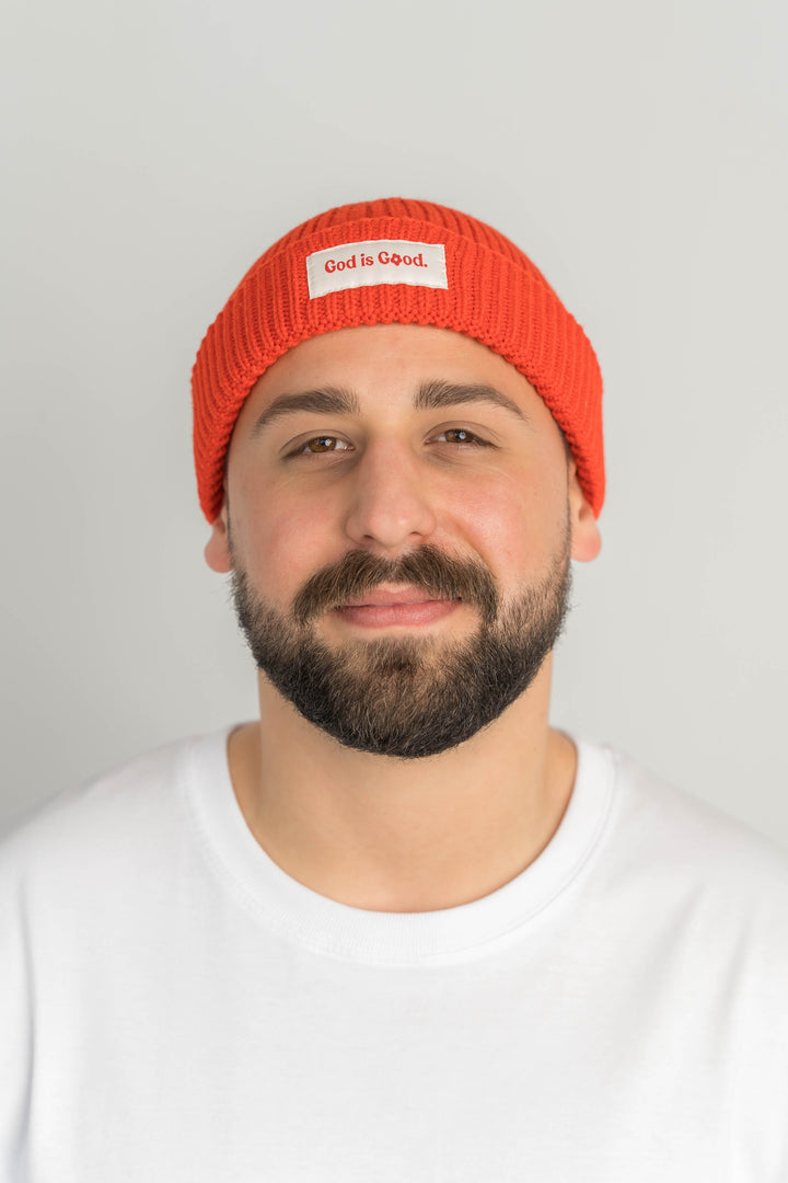 GOD IS GOOD Beanie Rot