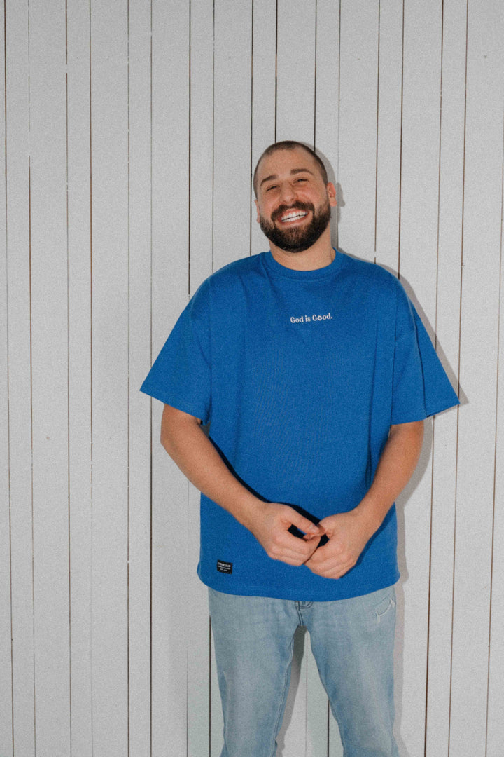 GOD IS GOOD Oversized T-Shirt Cobalt Blue